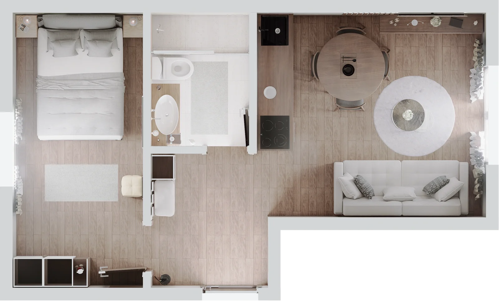 Family apartman - presek iz ptičije perspektive