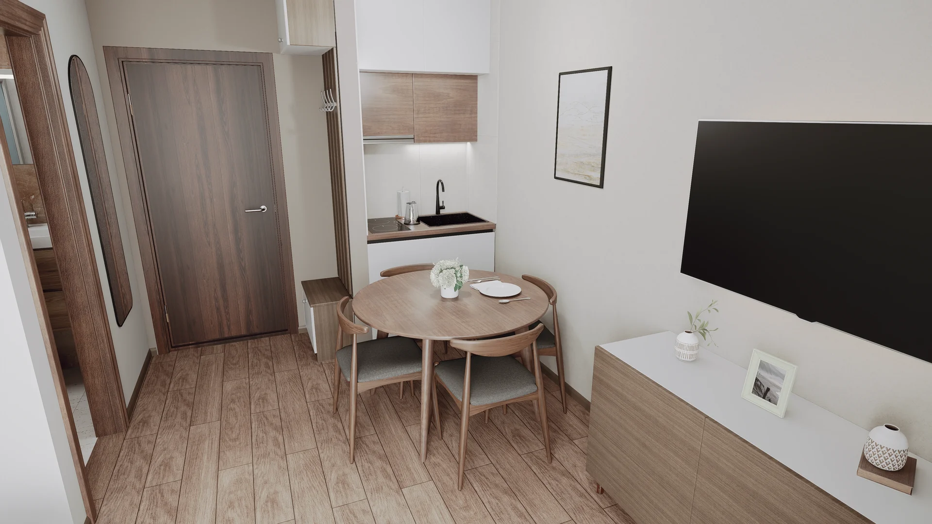 Studio apartman - render enterijera 2