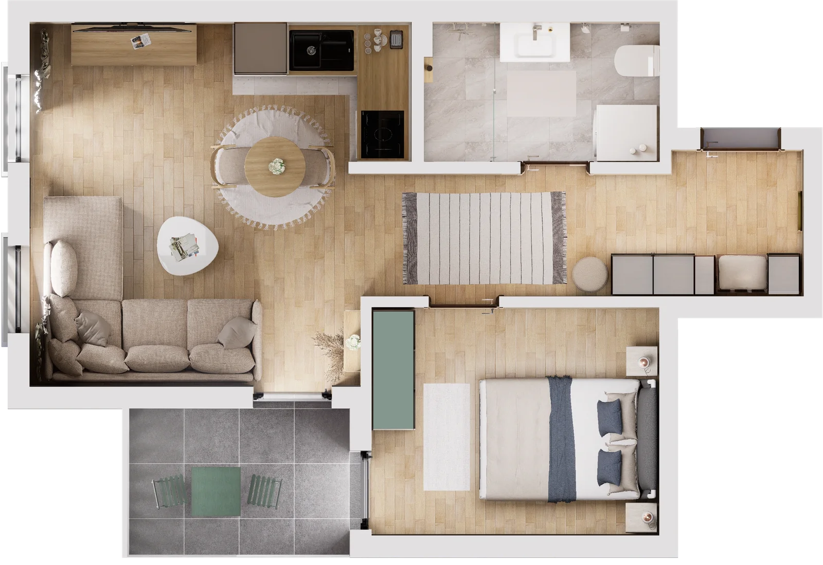 Premium stan - presek iz ptičije perspektive